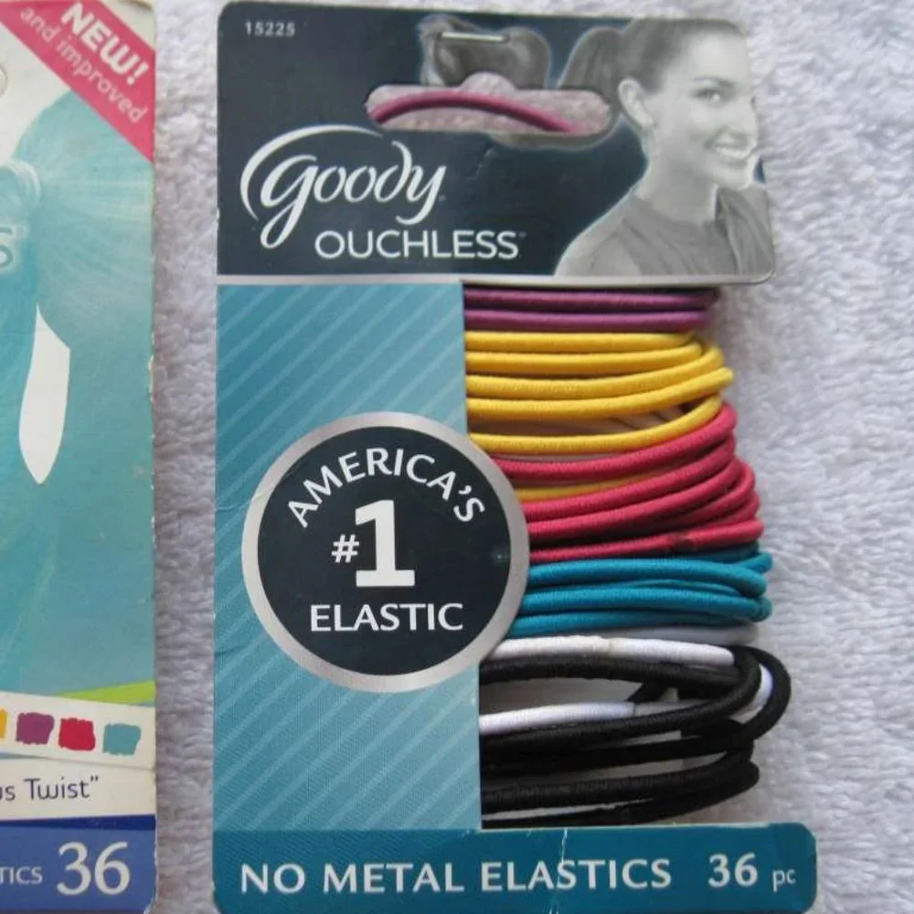 36 Goody Ouchless Citrus Twist Color Thin No Metal Elastic Hair Bands Ponytailer